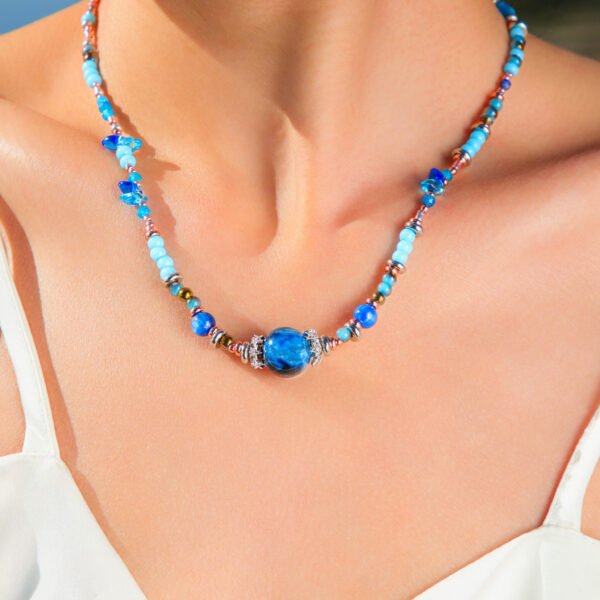 Glorious Blue Bloom-Blue Phantom necklace-and-bracelet