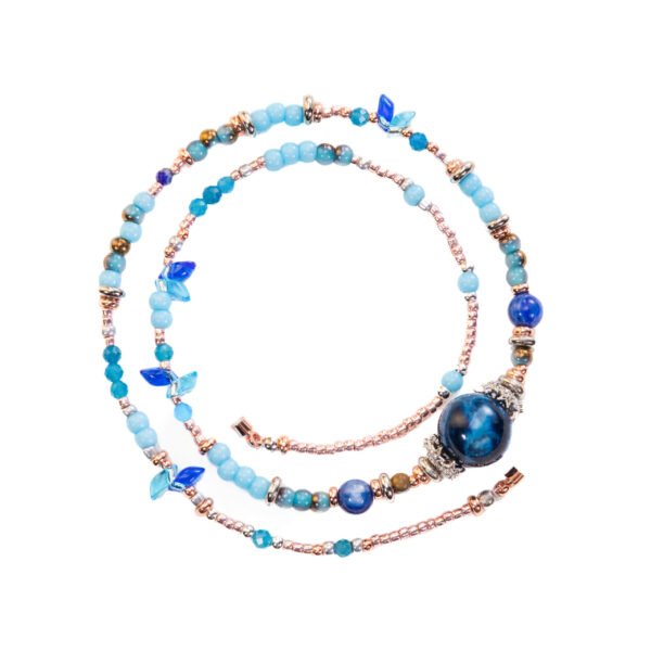Glorious Blue Bloom-Blue Phantom necklace-and-bracelet - Image 4