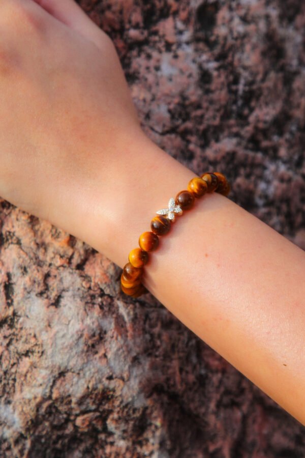 Ambitious Heart-Tiger Eye Butterfly Bracelet - Image 2